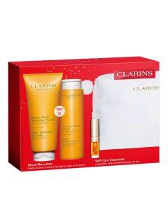 
                            Clarins Aroma Set (Balsam pentru corp 200ml + Gel de dus 200ml + Ulei buze 1.4ml + Pouch)                        