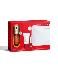 Clarins Set (Double Serum 75ml + Beauty Flash Balm 15ml + Ulei buze 1.4ml + Pouch)