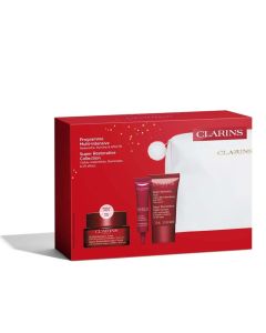 
                            Clarins Set (Super Restorative Crema Zi 50ml + Crema Noapte 15ml + Crema Ochi 7ml + Ser 0.9ml + Pouch)                        