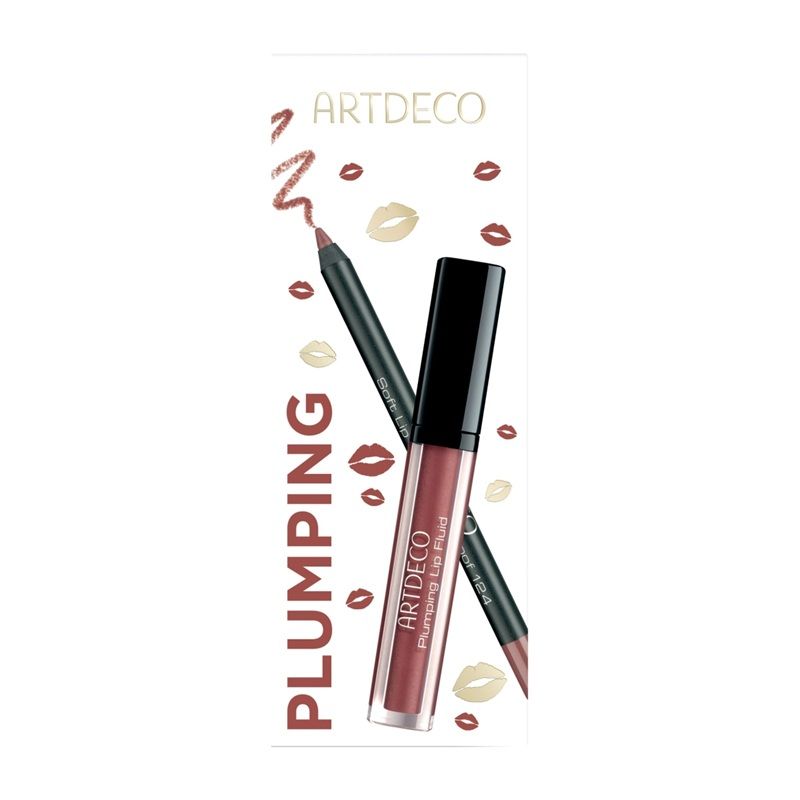 Artdeco Lips Set (Luciu de buze Plumping Lip Fluid 28 + Creion de Buze Soft Lip Liner 124)
