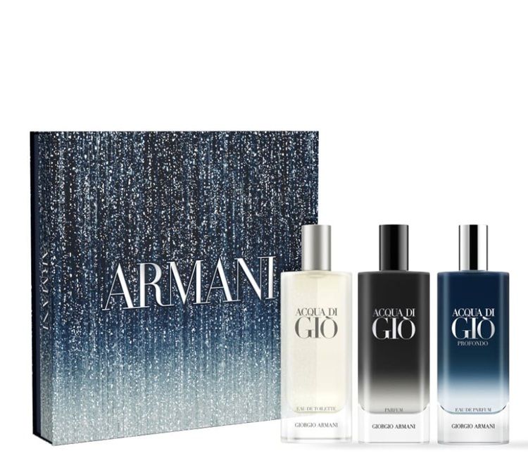 Armani Acqua di Gio Homme Set Miniaturi (Apa de toaleta 15ml + Parfum 15ml + Apa de parfum Profondo 15ml)