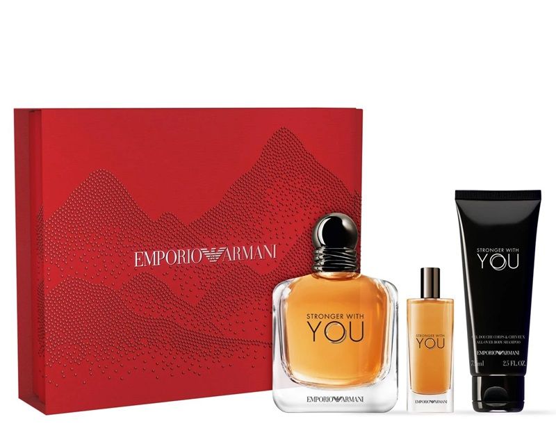 Armani Stronger With You Set (Apa de toaleta 100ml + Apa de toaleta 15ml + Gel de dus 75ml)