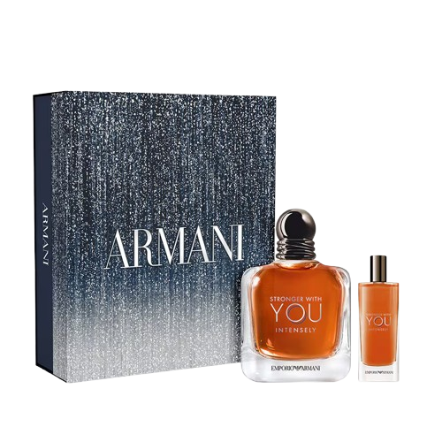 Armani Stronger With You Intensely Set (Apa de parfum 100ml + Apa de parfum 15ml + Gel de dus 75ml)