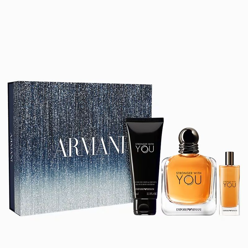 Armani Stronger With You Set (Apa de toaleta 100ml + Apa de toaleta 15ml + Gel de dus 75ml)
