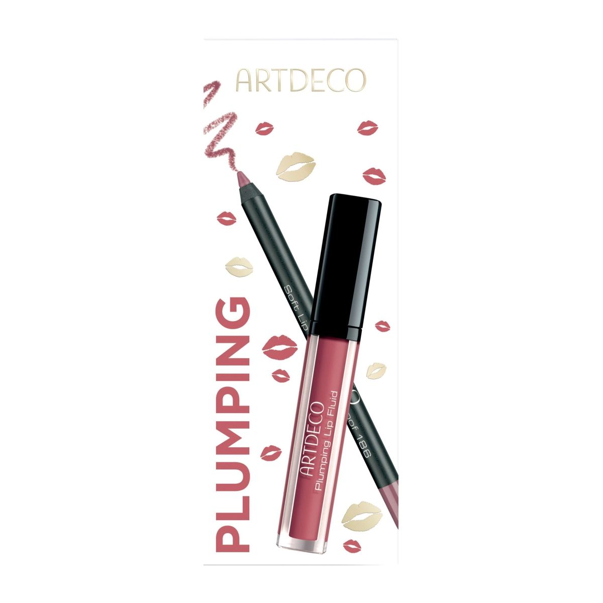 Artdeco Lips Set (Luciu de buze Plumping Lip Fluid 35 + Creion de Buze Soft Lip Liner 186)