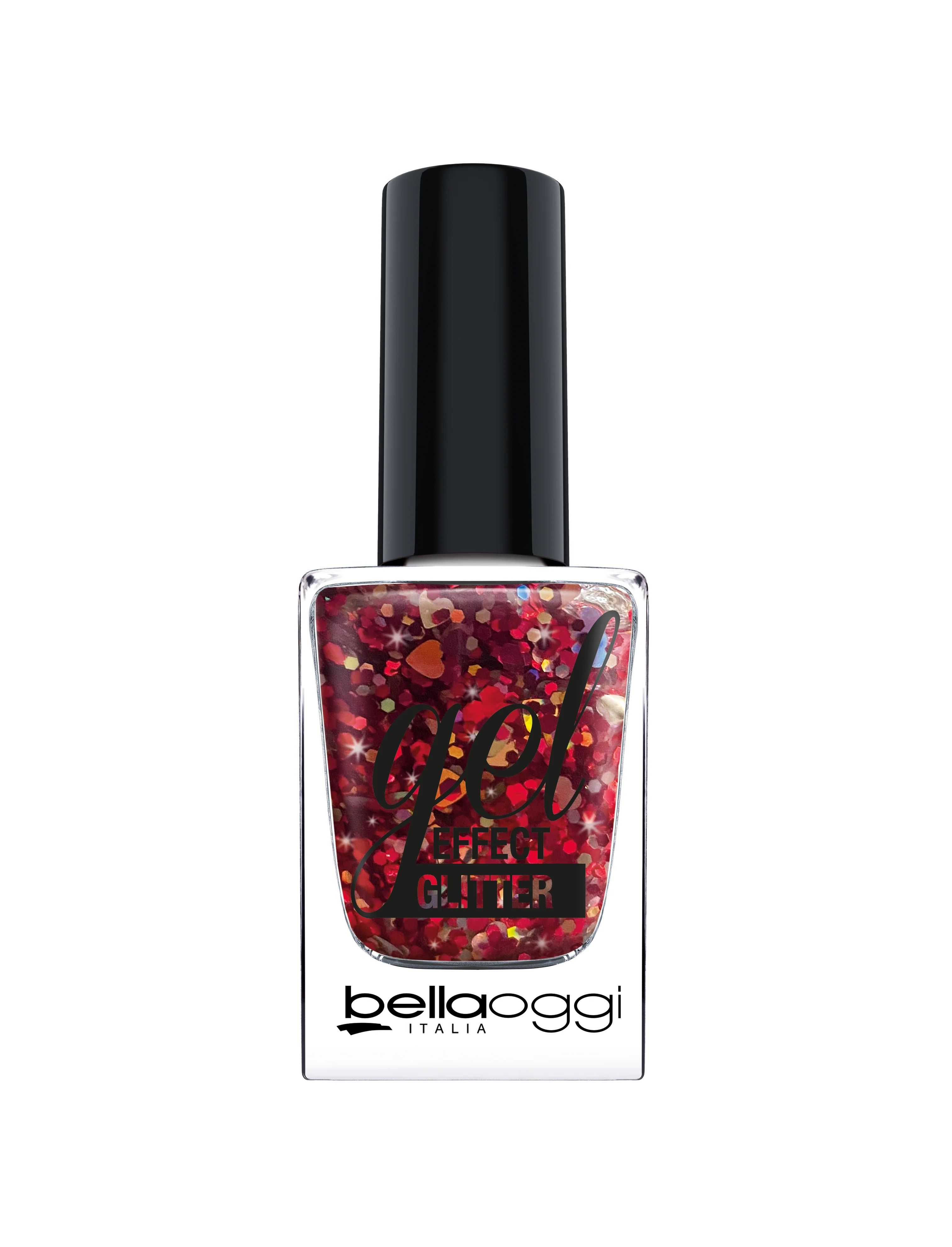 Bellaoggi Lac de Unghii Gel Effect Glitter 705 Red Blues 10ml