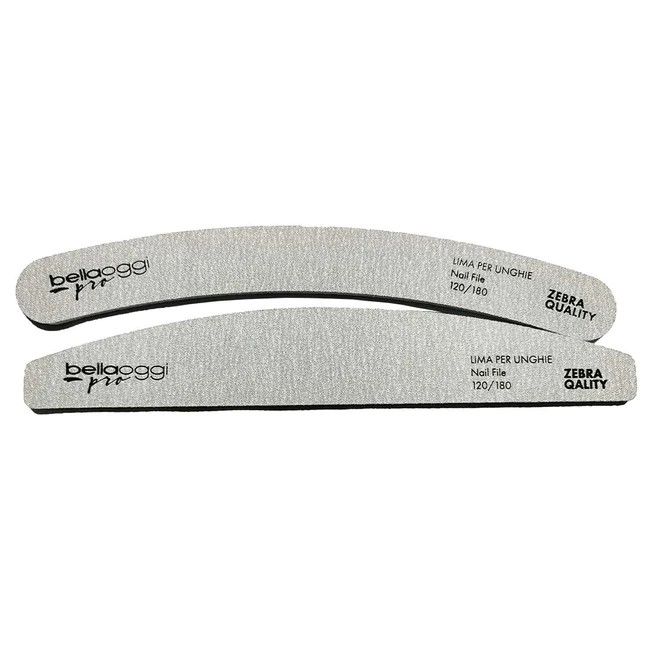 Bellaoggi Pila pentru Unghii Lima Mezza Luna Doppia Grana Zebra 706 Nail Buffer