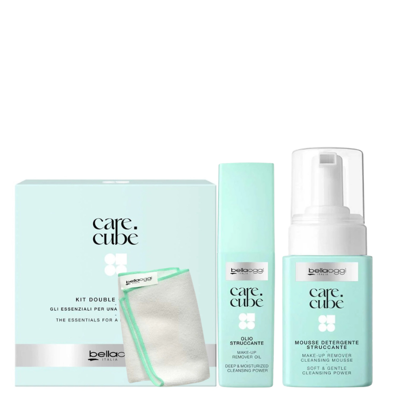 Bellaoggi Set Ingrijire Ten Care Cube Double Cleansing Kit (Ulei demachiant 60ml + Spuma demachianta 150ml + Laveta microfibra)