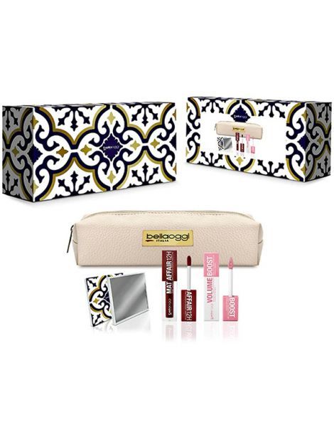 Bellaoggi Set Mediterranean Frame Lip Boost (Ruj Lichid + Luciu de Buze + Oglinda +Portfard)