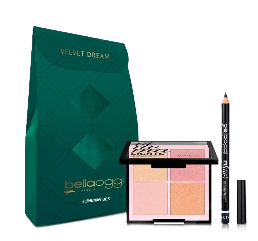Bellaoggi Velvet Dreams Set Cinema Vibes (Paleta iluminatore + Creion ochi)
