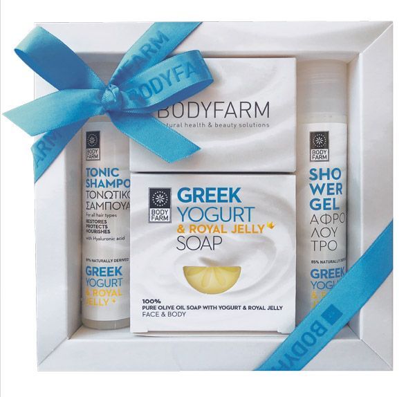 Bodyfarm Iaurt Grecesc Set (Gel de Dus 50ml + Sampon 50ml + Sapun 110g)