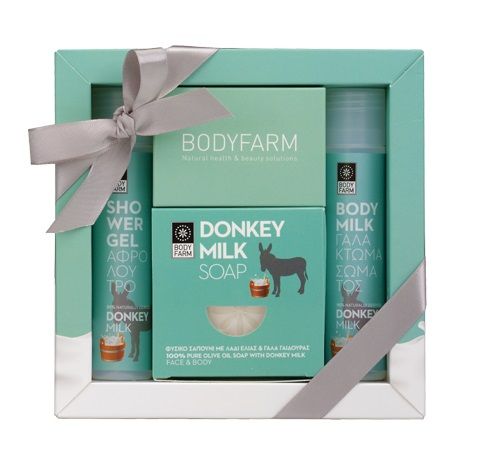 Bodyfarm Lapte de Magarita Set (Sapun 110g+ Gel de dus 50ml + Lotiune pentru corp 50ml)