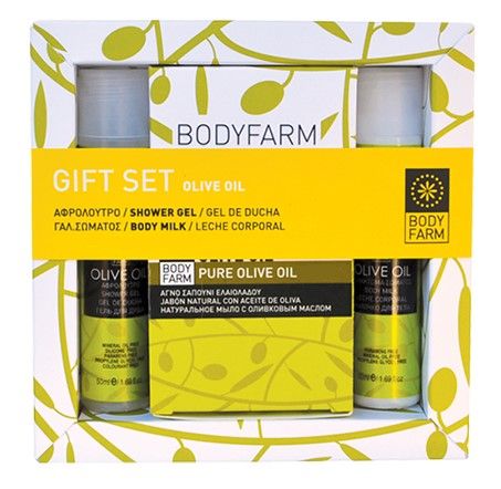 Bodyfarm Pure Olive Set (Gel de dus 50ml + Lotiune de corp 50ml + Crema de maini 100ml)