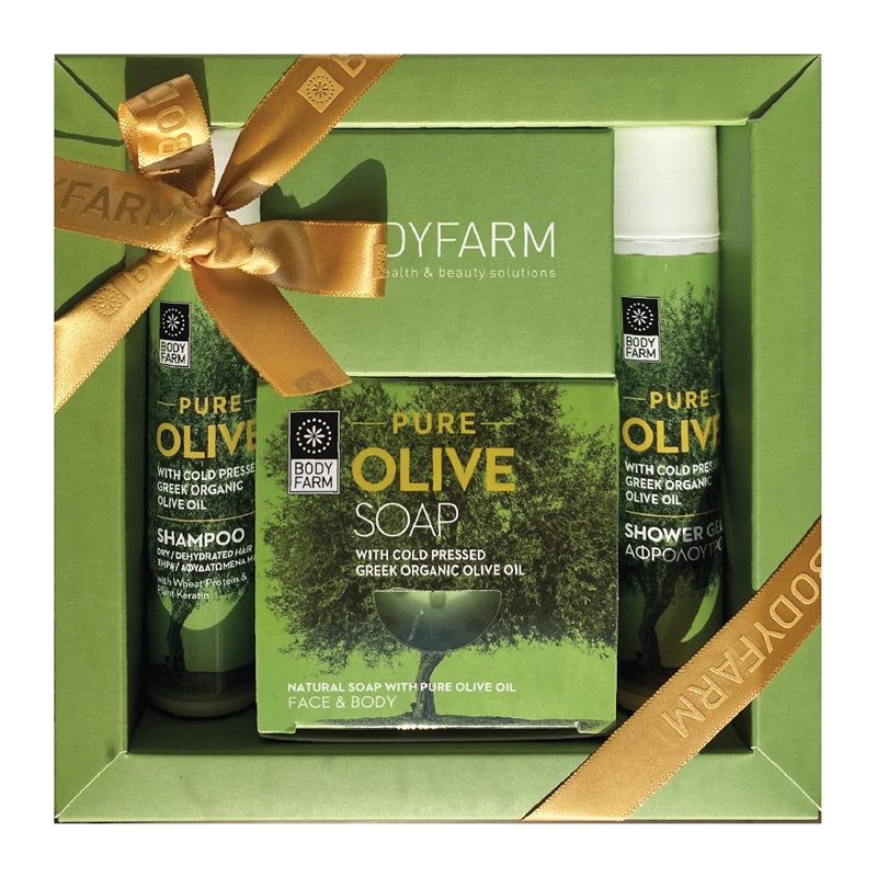 Bodyfarm Pure Olive Set (Gel de dus 50ml + Sampon 50ml + Sapun 110g)