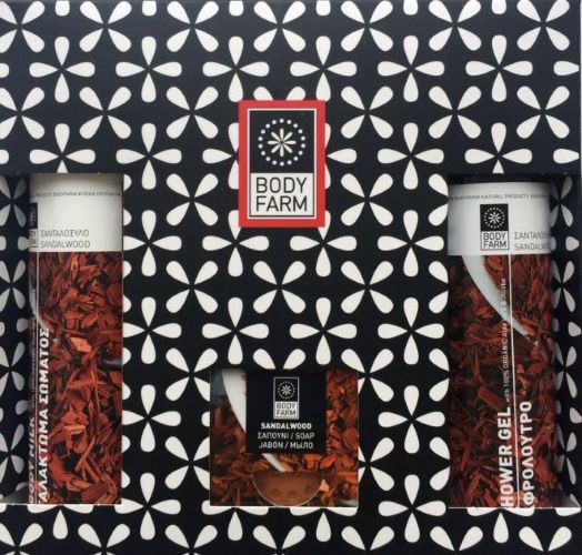Bodyfarm Set Lemn Santal (Lotiune de Corp 250ml + Gel de Dus 250ml + Sapun 125g)