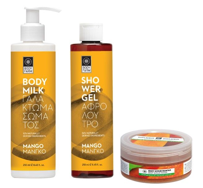 Bodyfarm Set Mango (Gel de Dus 250ml + Lotiune de Corp 250ml + Scrub Corp 200ml) 