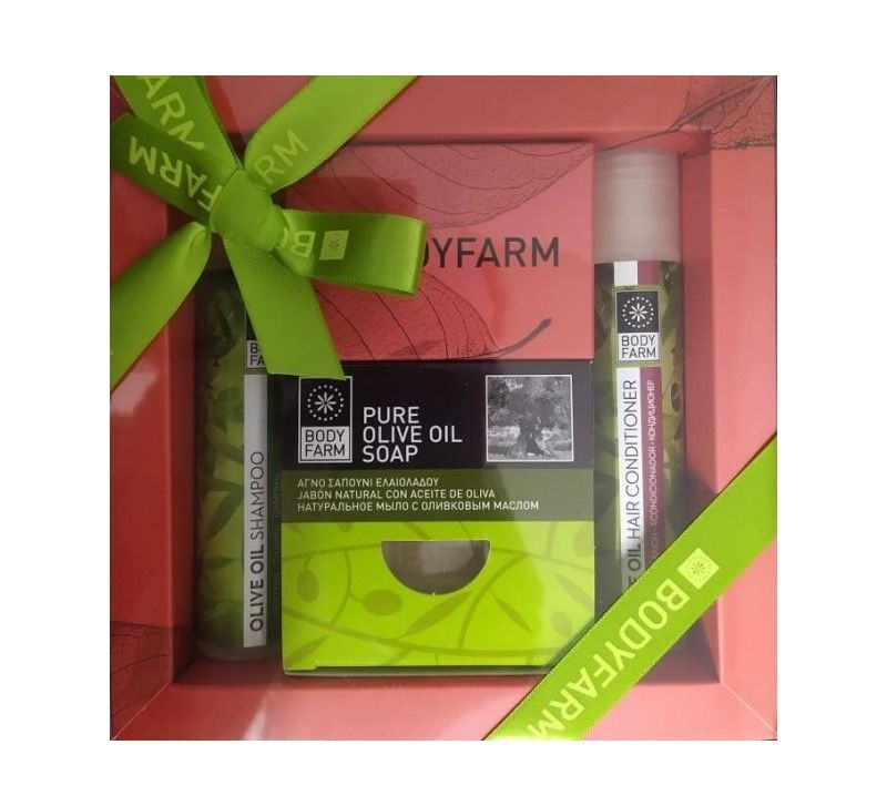 Bodyfarm Set Mini Ulei de Masline (Sampon 50ml + Balsam 50ml + Sapun 110g)