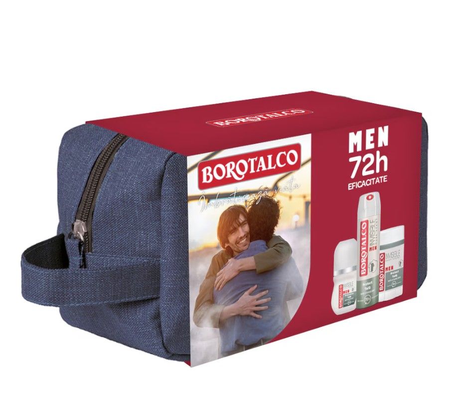 Borotalco Invisible Men Set (Deodorant spray Invisible 150ml + Deodorant roll-on Invisible 50ml + Deodorant stick Invisible 40ml)