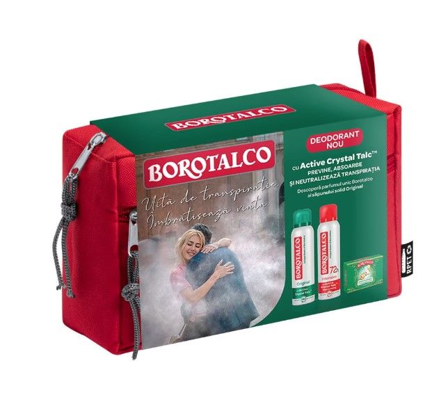 Borotalco Original Set (Deodorant Spray Original 150ml + Deodorant Spray Intensive 150ml + Sapun Original 100g)