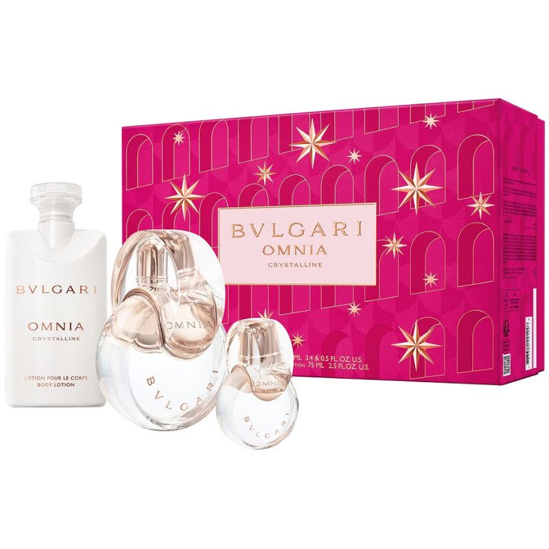 Bvlgari Omnia Crystalline Set (Apa de toaleta 100ml + Apa de toaleta 15ml + Lotiune de corp 75ml)