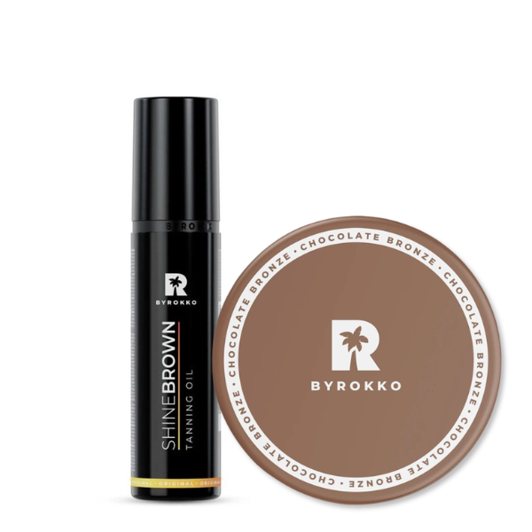 Byrokko Pachet Shine Brown Bronze (Crema bronzare rapida 200ml + Ulei 100ml)
