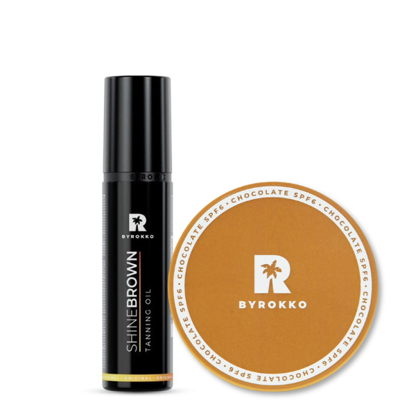 Byrokko Pachet Shine Brown Chocolate (Crema bronzare rapida 200ml + Ulei 100ml)