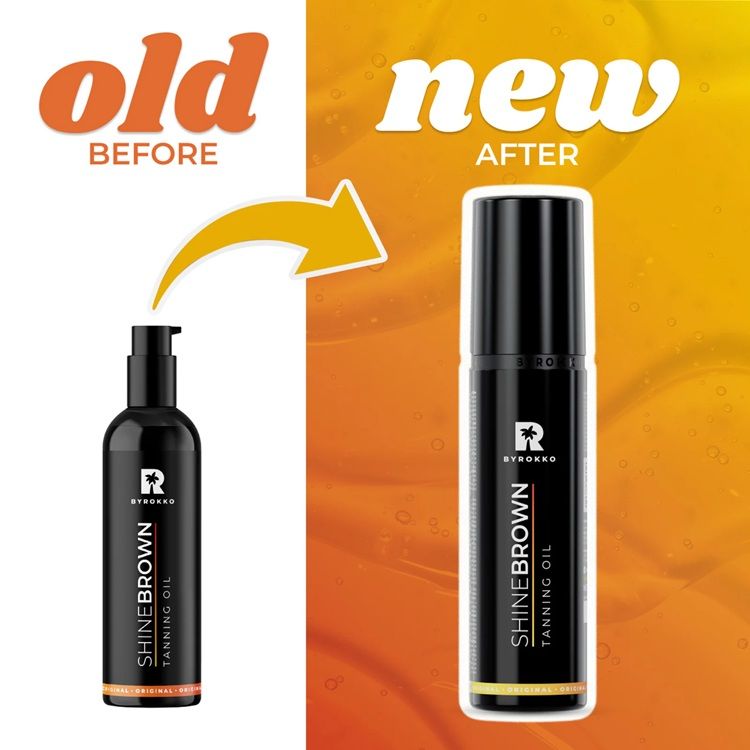 Byrokko Ulei bronzare rapida Shine Brown Original Tan Boosting Oil ambalaj modificat