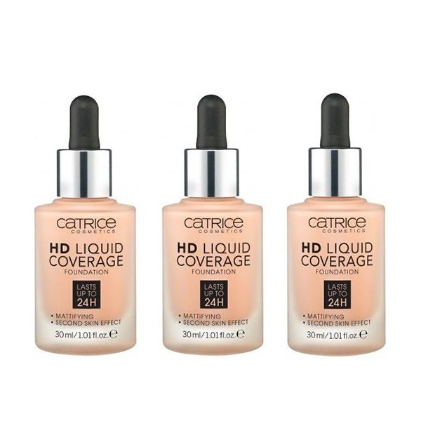 Catrice Pachet 3X Fond de Ten HD Liquid Coverage 020 Rose Beige 30ml