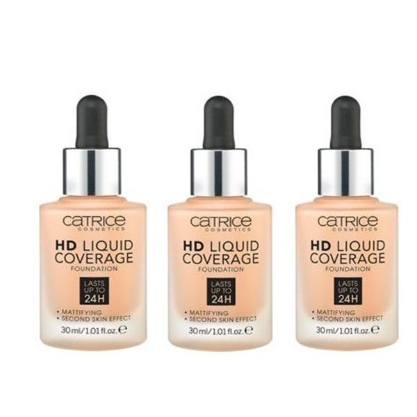 Catrice Pachet 3X Fond de Ten HD Liquid Coverage 030 Sand Beige 30ml