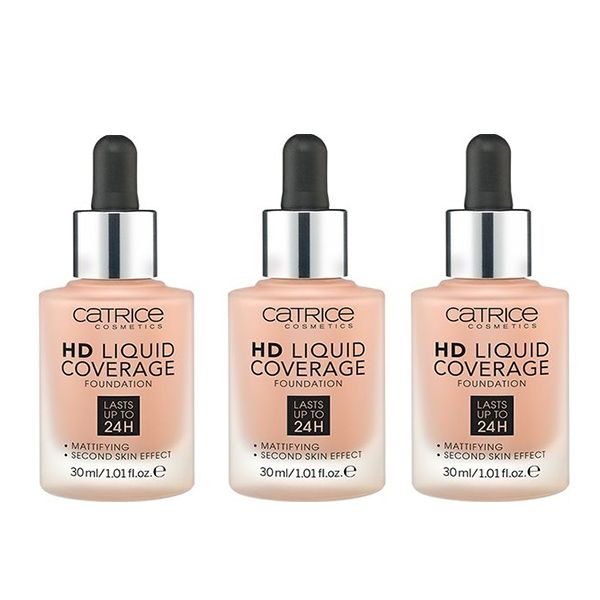 Catrice Pachet 3X Fond de Ten HD Liquid Coverage 040 Warm Beige 30ml