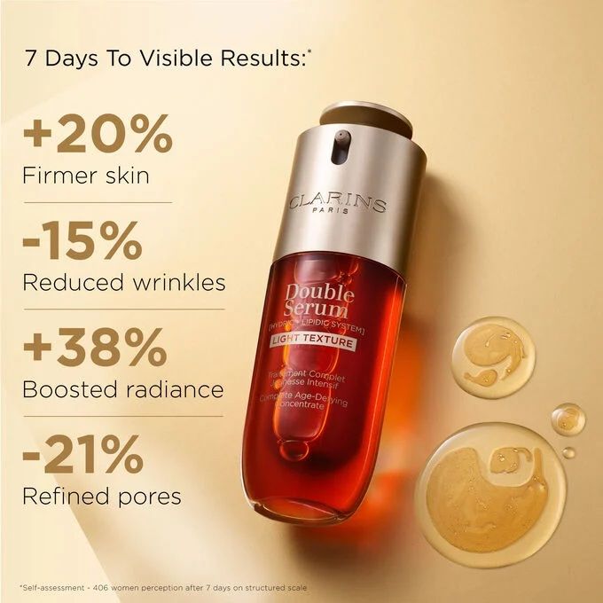 Clarins Double Serum Light Texture Age-Defying Concentrate rezultate