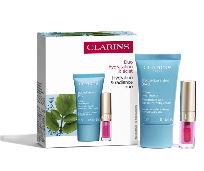 Clarins Duo Mini Set (Crema de zi Hydra-Essentiel HA² 15ml + Ulei de buze 1.4ml)