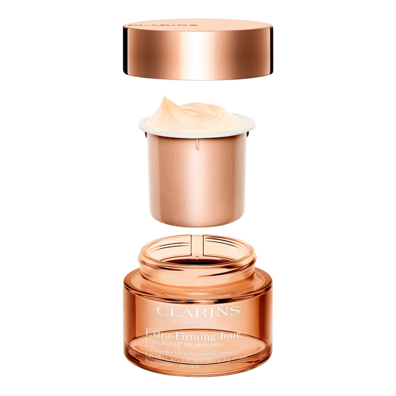 Clarins Extra-Firming Collagen³ crema reincarcabila ten uscat