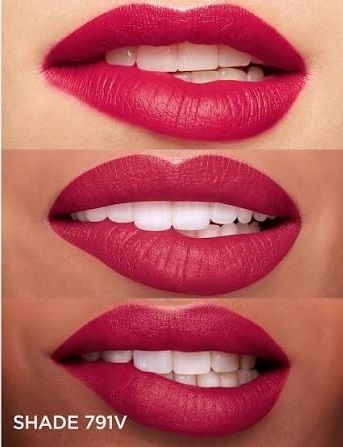 Clarins Ruj Joli Rouge Velvet 791V Deep Fuchsia 3.5g aspect buze