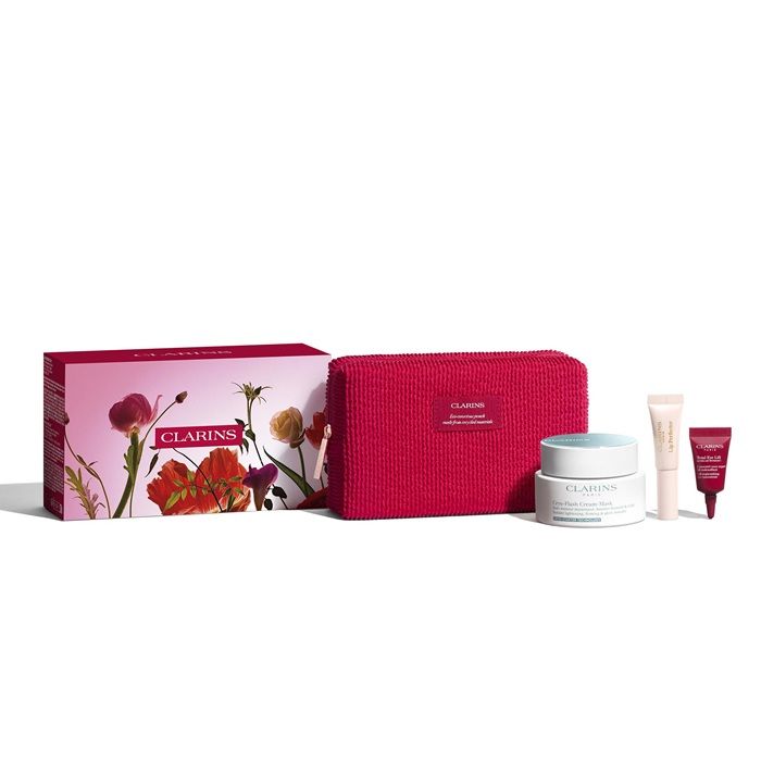 Clarins Set (Cryo-Flash Mask 75ml + Balsam buze 5ml + Crema ochi 3ml + Pouch)