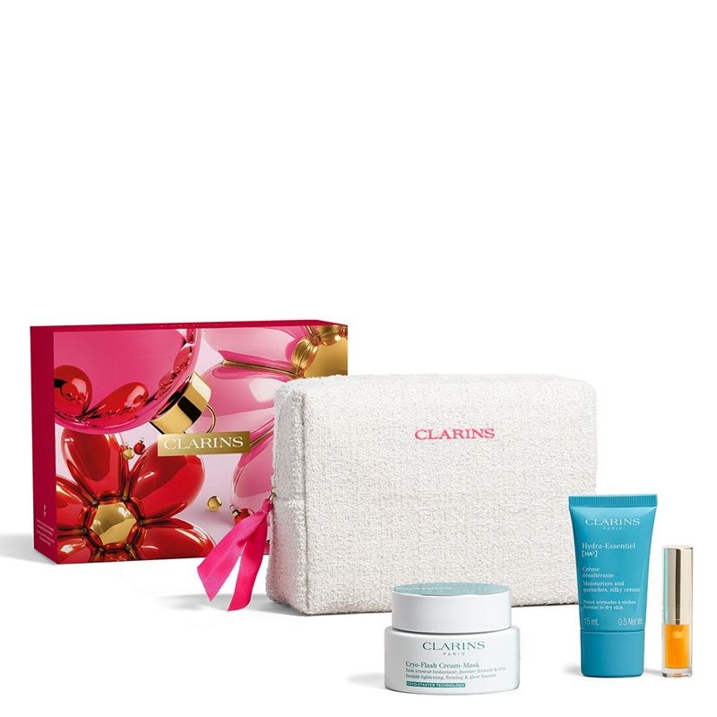 Clarins Set (Cryo-Flash Mask 75ml + Balsam buze 5ml + Crema ochi 3ml + Pouch)