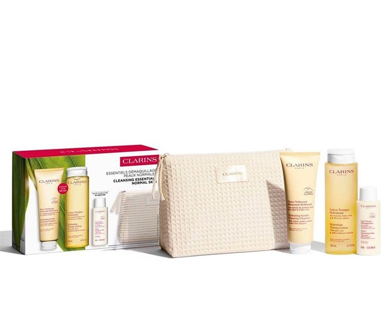Clarins Set Demachiere Ten Normal (Crema curatare 125ml + Lotiune Tonica 200ml + Demachiant 50ml + Pouch)