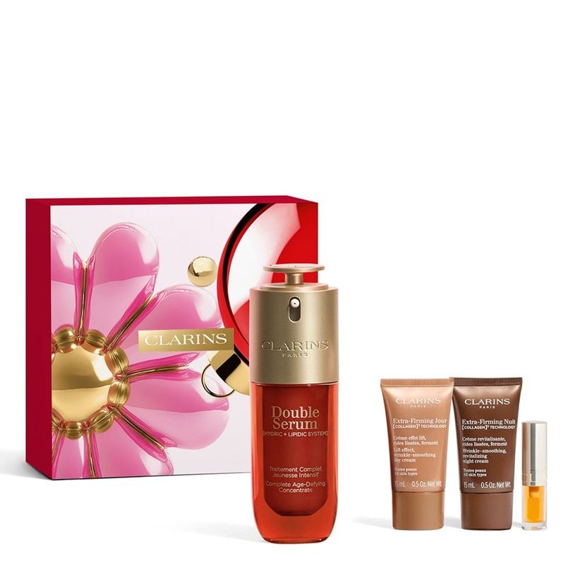 Clarins Set (Double Serum 50ml + Extra-Firming Crema zi 15ml + Crema noapte 15ml + Ser ochi 3ml)