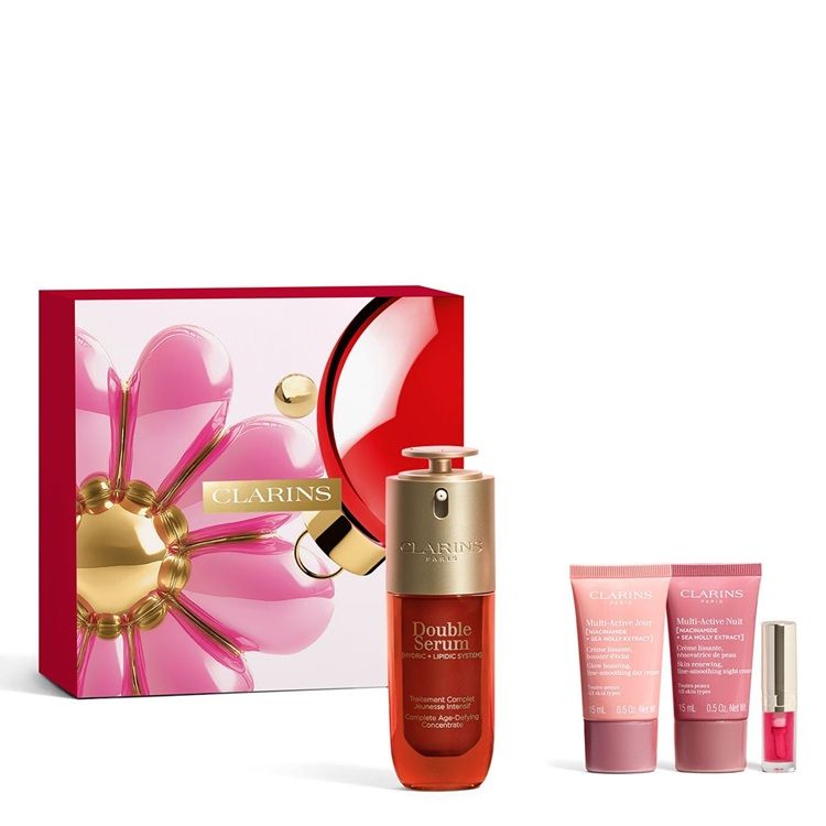 Clarins Set (Double Serum 50ml + Multi-Active Crema zi 15ml + Crema noapte 15ml + Ser ochi 3ml)