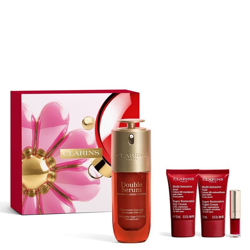 Clarins Set (Double Serum 50ml + Super Restorative Crema zi 15ml + Crema noapte 15ml + Ser ochi 3ml)