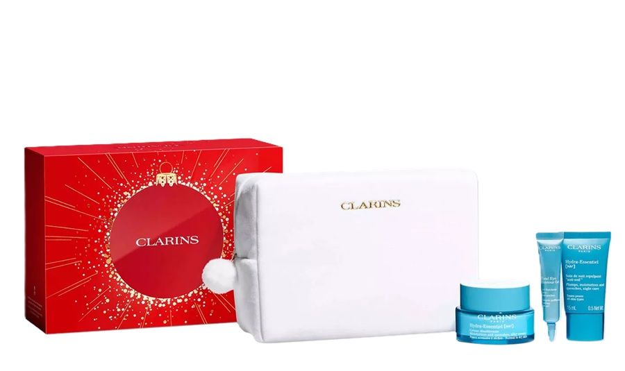 Clarins Set (Hydra-Essentiel HA² Crema zi 50ml + Crema noapte 15ml + Crema ochi 7ml + Pouch)