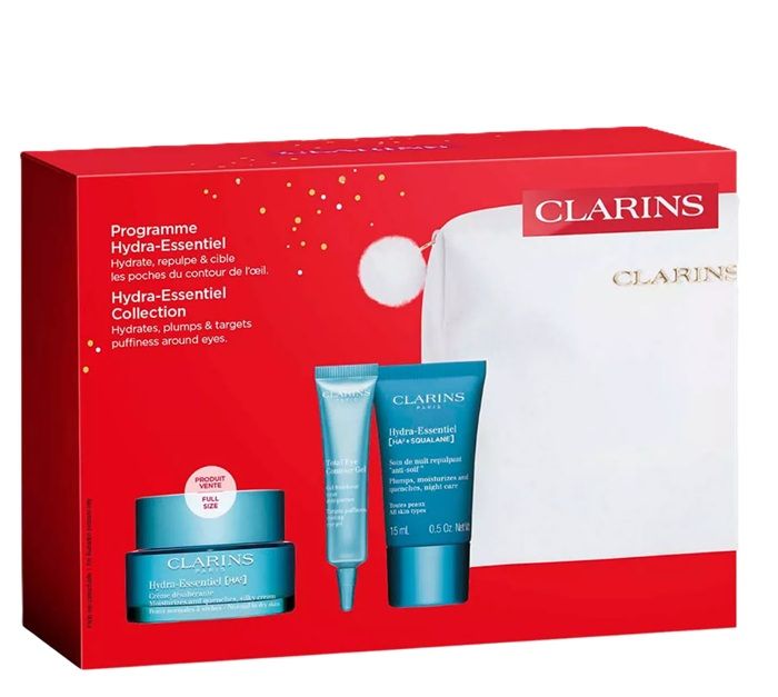 Clarins Set (Hydra-Essentiel HA² Crema zi 50ml + Crema noapte 15ml + Lotiune corp 30ml + Pouch)