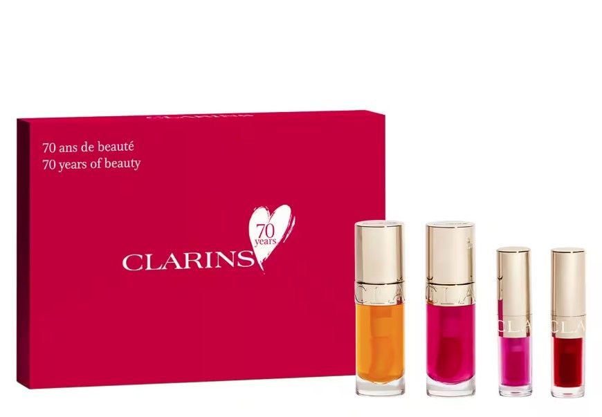 Clarins Set Iconic Lips (Ulei de buze 01 Honey 7ml + 04 Pitaya 7ml + 02 Raspberry 1.4ml + 08 Strawberry 1.4ml)