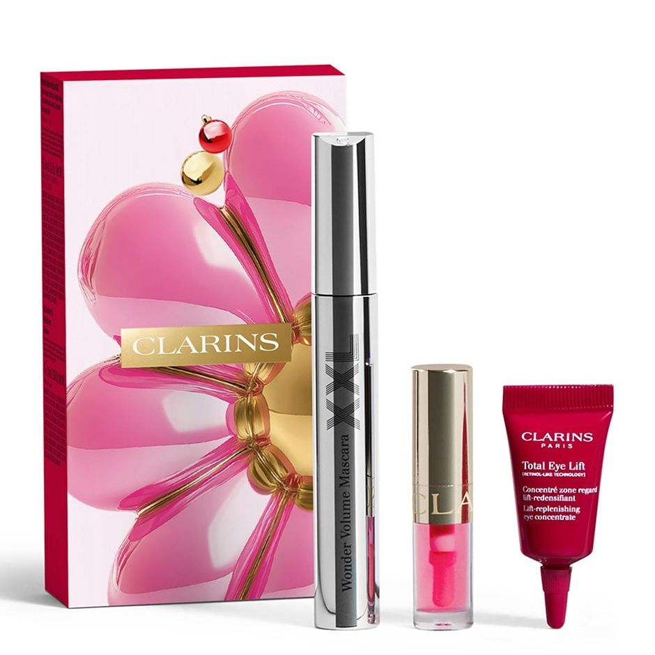 Clarins Set (Mascara Wonder Volume XXL 01 Black 8ml + Demachiant 30ml + Ser ochi 3ml)