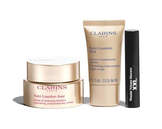 Clarins Set (Nutri-Lumiere Crema Zi 50ml + Crema Noapte 15ml + Mascara Wonder Volume XXL 3ml)