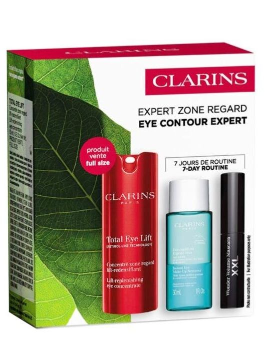 Clarins Set (Ser Ochi Total Eye Lift 15ml + Demachiant 30ml + Mascara Wonder Volume XXL 3ml)