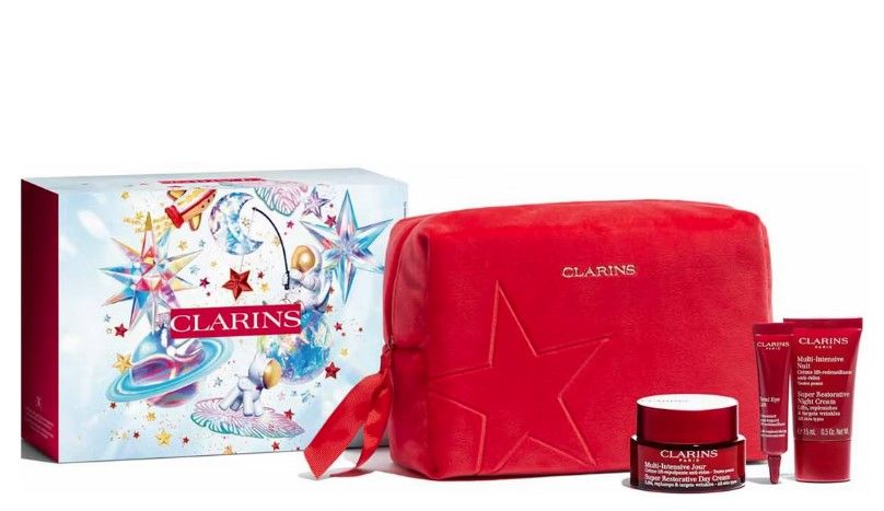 Clarins Set (Super Restorative Crema Zi 50ml + Super Restorative Crema Noapte 15ml + Crema Ochi 7ml + Ser 0.9ml + Pouch)