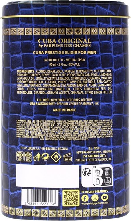 Cuba Prestige Elixir Apa de toaleta ingrediente