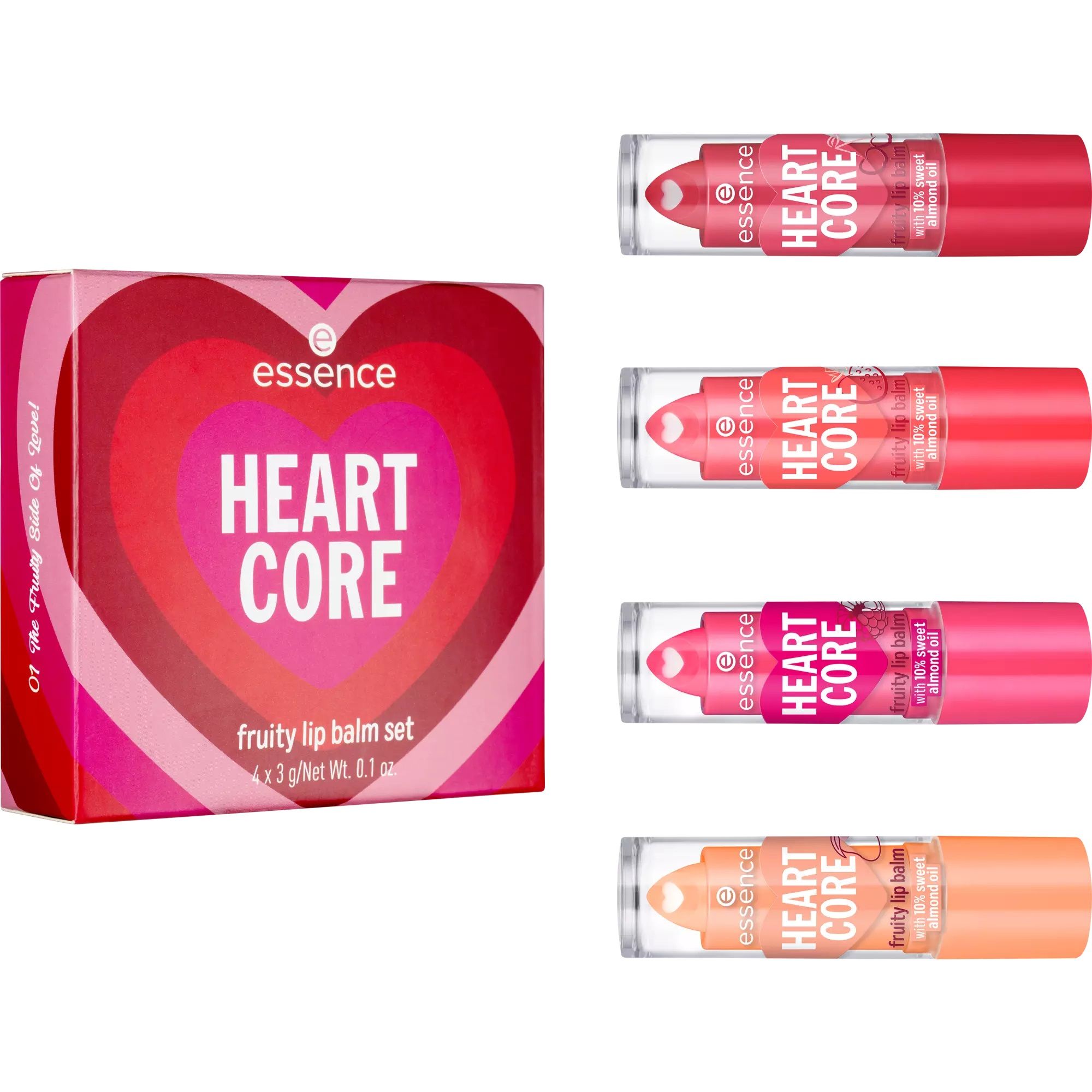 Essence Set Balsam de Buze Heart Core Fruity 4x3g