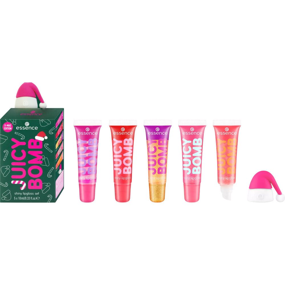 Essence Set Cadou Juicy Bomb Lipgloss Xmas Edition Holly Jolly, Juicy! 5x10ml
